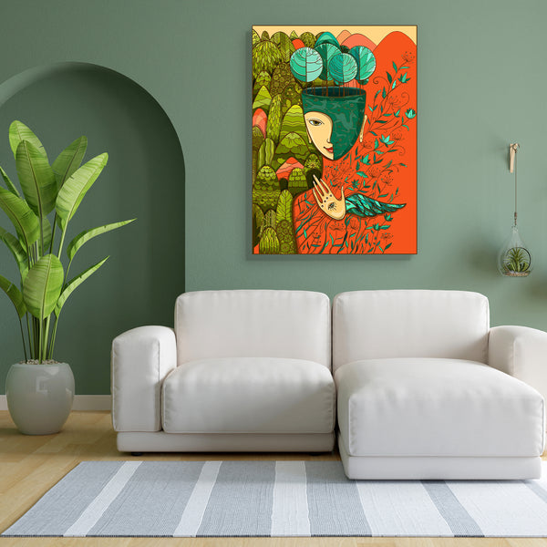 Mother Nature D1 Canvas Painting Synthetic Frame-Paintings MDF Framing-AFF_FR-IC 5004642 IC 5004642, Animals, Art and Paintings, Astronomy, Birds, Botanical, Cosmology, Drawing, Fantasy, Floral, Flowers, Illustrations, Nature, Religion, Religious, Scenic, Seasons, Space, Wooden, mother, d1, canvas, painting, for, bedroom, living, room, engineered, wood, frame, earth, environment, tree, of, life, flower, goddess, art, beautiful, beauty, bio, bird, blue, brown, color, colorful, concept, deer, eco, eye, face, 