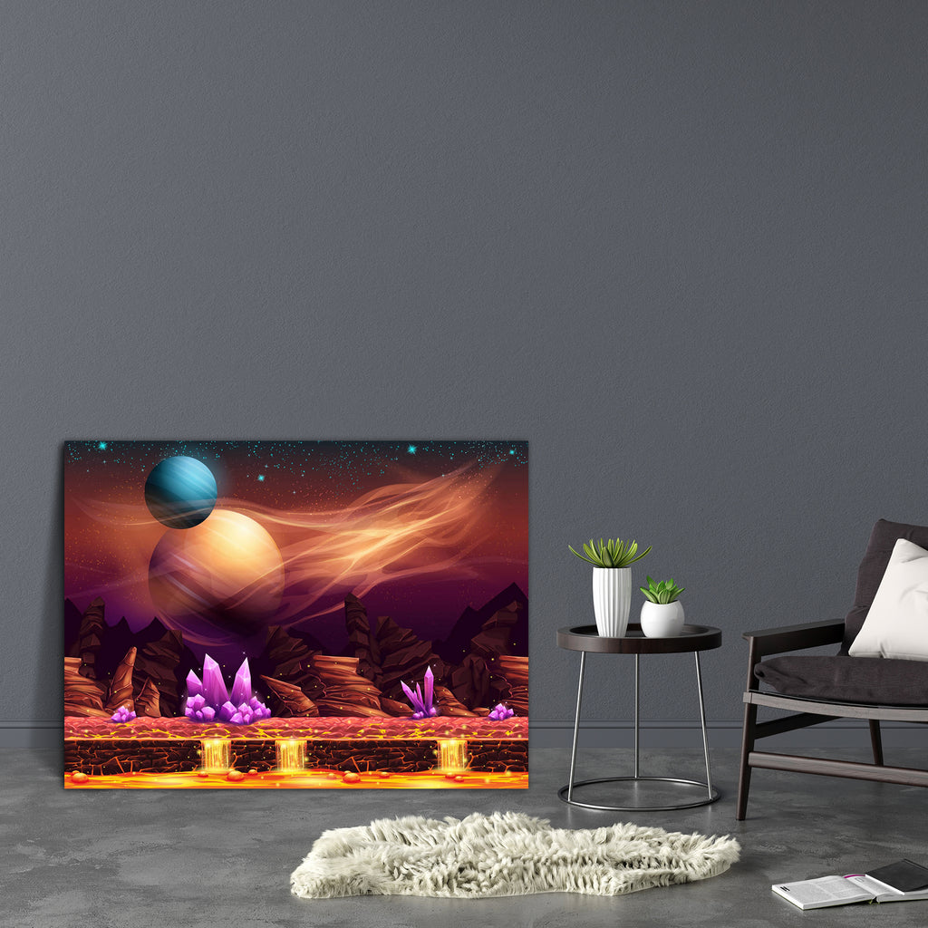 Fantastic Landscape Canvas Painting Synthetic Frame-Paintings MDF Framing-AFF_FR-IC 5004667 IC 5004667, Animated Cartoons, Art and Paintings, Astronomy, Caricature, Cartoons, Cosmology, Fantasy, Illustrations, Landscapes, Mountains, Nature, Scenic, Signs, Signs and Symbols, Space, Sports, fantastic, landscape, canvas, painting, synthetic, frame, game, background, gaming, alien, animation, art, beautiful, cartoon, color, crystals, design, fairy, funny, ground, horizontal, lava, level, martian, minerals, moon