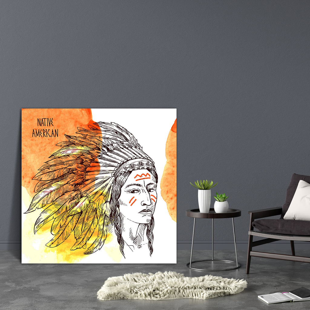 Native American D1 Canvas Painting Synthetic Frame-Paintings MDF Framing-AFF_FR-IC 5004672 IC 5004672, American, Ancient, Arrows, Art and Paintings, Birds, Culture, Digital, Digital Art, Drawing, Ethnic, Graphic, Hand Drawn, Historical, Illustrations, Indian, Individuals, Medieval, Portraits, Retro, Signs, Signs and Symbols, Sketches, Symbols, Traditional, Tribal, Vintage, Watercolour, World Culture, native, d1, canvas, painting, synthetic, frame, aboriginal, america, apache, arrow, art, background, bird, b