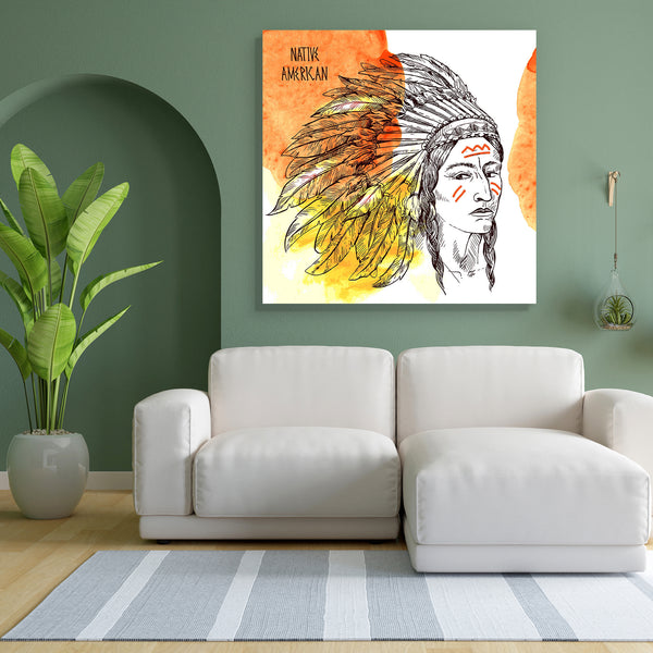 Native American D1 Canvas Painting Synthetic Frame-Paintings MDF Framing-AFF_FR-IC 5004672 IC 5004672, American, Ancient, Arrows, Art and Paintings, Birds, Culture, Digital, Digital Art, Drawing, Ethnic, Graphic, Hand Drawn, Historical, Illustrations, Indian, Individuals, Medieval, Portraits, Retro, Signs, Signs and Symbols, Sketches, Symbols, Traditional, Tribal, Vintage, Watercolour, World Culture, native, d1, canvas, painting, for, bedroom, living, room, engineered, wood, frame, aboriginal, america, apac