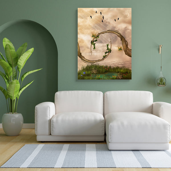 Lake With Pond & Birds Canvas Painting Synthetic Frame-Paintings MDF Framing-AFF_FR-IC 5004695 IC 5004695, Art and Paintings, Baby, Birds, Botanical, Children, Digital, Digital Art, Fantasy, Floral, Flowers, Graphic, Illustrations, Kids, Landscapes, Nature, Scenic, Stars, lake, with, pond, canvas, painting, for, bedroom, living, room, engineered, wood, frame, amazing, art, backdrops, background, beautiful, cloud, dream, dreams, dreamy, enchanting, fae, fairy, fairytale, garden, illustration, ivy, landscape,