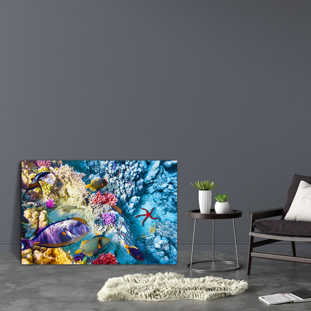 Corals & Tropical Fish Canvas Painting Synthetic Frame-Paintings MDF Framing-AFF_FR-IC 5004700 IC 5004700, Eygptian, Indian, Landscapes, Scenic, Tropical, Wildlife, corals, fish, canvas, painting, synthetic, frame, coral, reef, aquarium, scenery, ocean, underwater, world, egypt, great, barrier, andaman, aqua, aquatic, atoll, australia, belize, caribbean, depth, diving, el, exotic, firefish, garden, hurghada, india, jellyfish, lagoon, landscape, life, maldives, marine, philippines, red, scuba, sea, seascape,