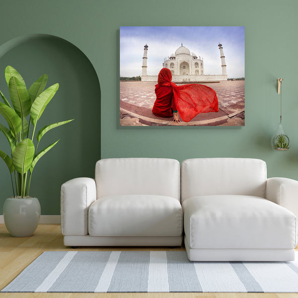 Woman Near Taj Mahal Agra India D2 Canvas Painting Synthetic Frame-Paintings MDF Framing-AFF_FR-IC 5004701 IC 5004701, Allah, Arabic, Architecture, Asian, Automobiles, Indian, Islam, Love, Marble, Marble and Stone, Patterns, Religion, Religious, Romance, Transportation, Travel, Vehicles, woman, near, taj, mahal, agra, india, d2, canvas, painting, for, bedroom, living, room, engineered, wood, frame, asia, back, beautiful, discover, female, floor, kurta, looking, majestic, minaret, monument, mosque, muslim, o