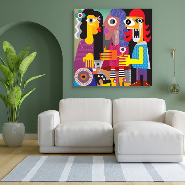 Portrait Of Three Women Canvas Painting Synthetic Frame-Paintings MDF Framing-AFF_FR-IC 5004711 IC 5004711, Abstract Expressionism, Abstracts, Art and Paintings, Fine Art Reprint, Friends, Illustrations, Individuals, Modern Art, Old Masters, People, Portraits, Retro, Semi Abstract, portrait, of, three, women, canvas, painting, for, bedroom, living, room, engineered, wood, frame, abstract, aggressive, art, company, conflict, eye, face, fine, friendship, group, hair, hand, head, illustration, meeting, modern,