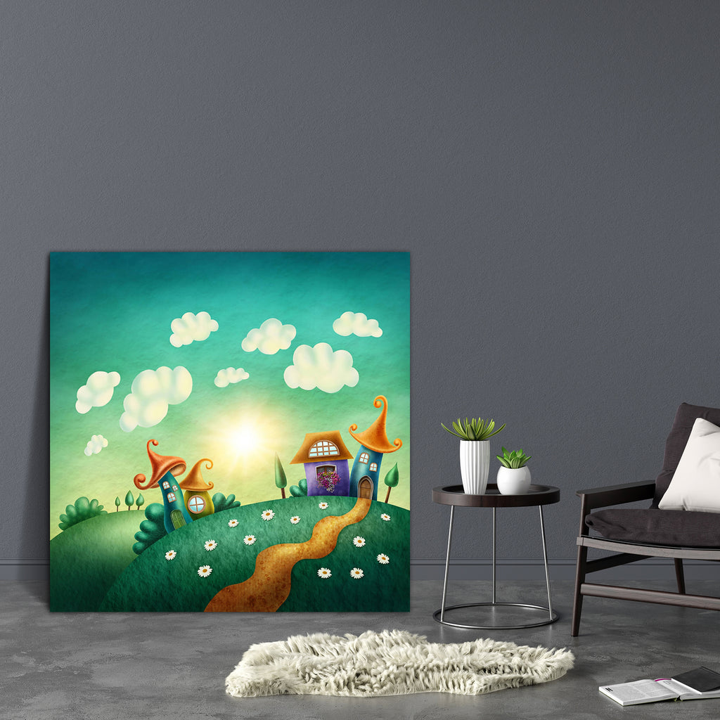 Fantasy Village D2 Canvas Painting Synthetic Frame-Paintings MDF Framing-AFF_FR-IC 5004729 IC 5004729, Animated Cartoons, Art and Paintings, Botanical, Caricature, Cartoons, Cities, City Views, Culture, Ethnic, Fantasy, Floral, Flowers, Folk Art, Illustrations, Landscapes, Nature, Paintings, Scenic, Signs and Symbols, Symbols, Traditional, Tribal, Urban, Watercolour, World Culture, village, d2, canvas, painting, synthetic, frame, fairy, tale, tales, house, landscape, watercolor, art, building, cartoon, chil