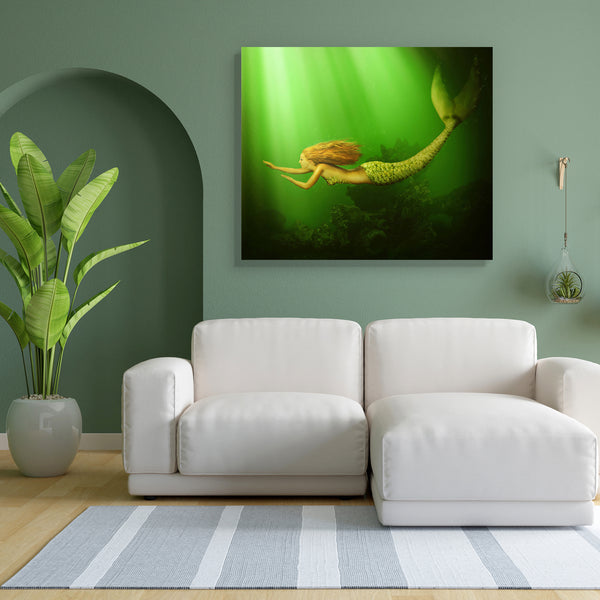 Mermaid With Fish Tail D4 Canvas Painting Synthetic Frame-Paintings MDF Framing-AFF_FR-IC 5004732 IC 5004732, Fantasy, Health, Illustrations, Mermaid, Religion, Religious, Surrealism, with, fish, tail, d4, canvas, painting, for, bedroom, living, room, engineered, wood, frame, beautiful, beauty, blue, bra, bubbles, diving, dream, fairy, fairytale, fantastic, fishtail, floating, girl, goddess, hair, hairstyle, illustration, lady, legend, legendary, light, magic, mythology, ocean, pixie, scale, sea, shell, sir