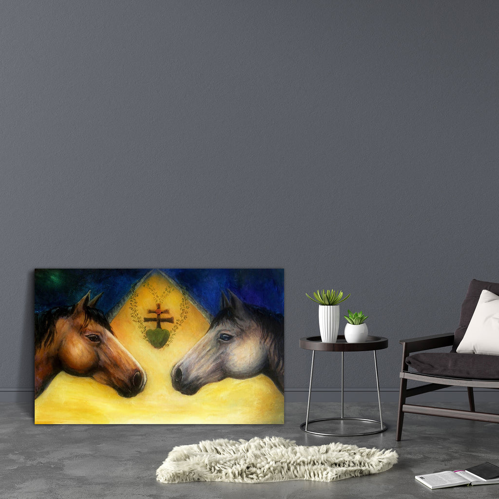 Two Horse Heads Canvas Painting Synthetic Frame-Paintings MDF Framing-AFF_FR-IC 5004739 IC 5004739, Adult, Animals, Art and Paintings, Drawing, Illustrations, Individuals, Nature, Paintings, Patterns, Portraits, Scenic, Signs, Signs and Symbols, Symbols, two, horse, heads, canvas, painting, synthetic, frame, animal, art, artistic, background, beautiful, beauty, brown, closeup, colorful, colour, concept, creative, decor, decoration, design, detail, farm, grey, head, horses, illustration, image, nobody, oil, 