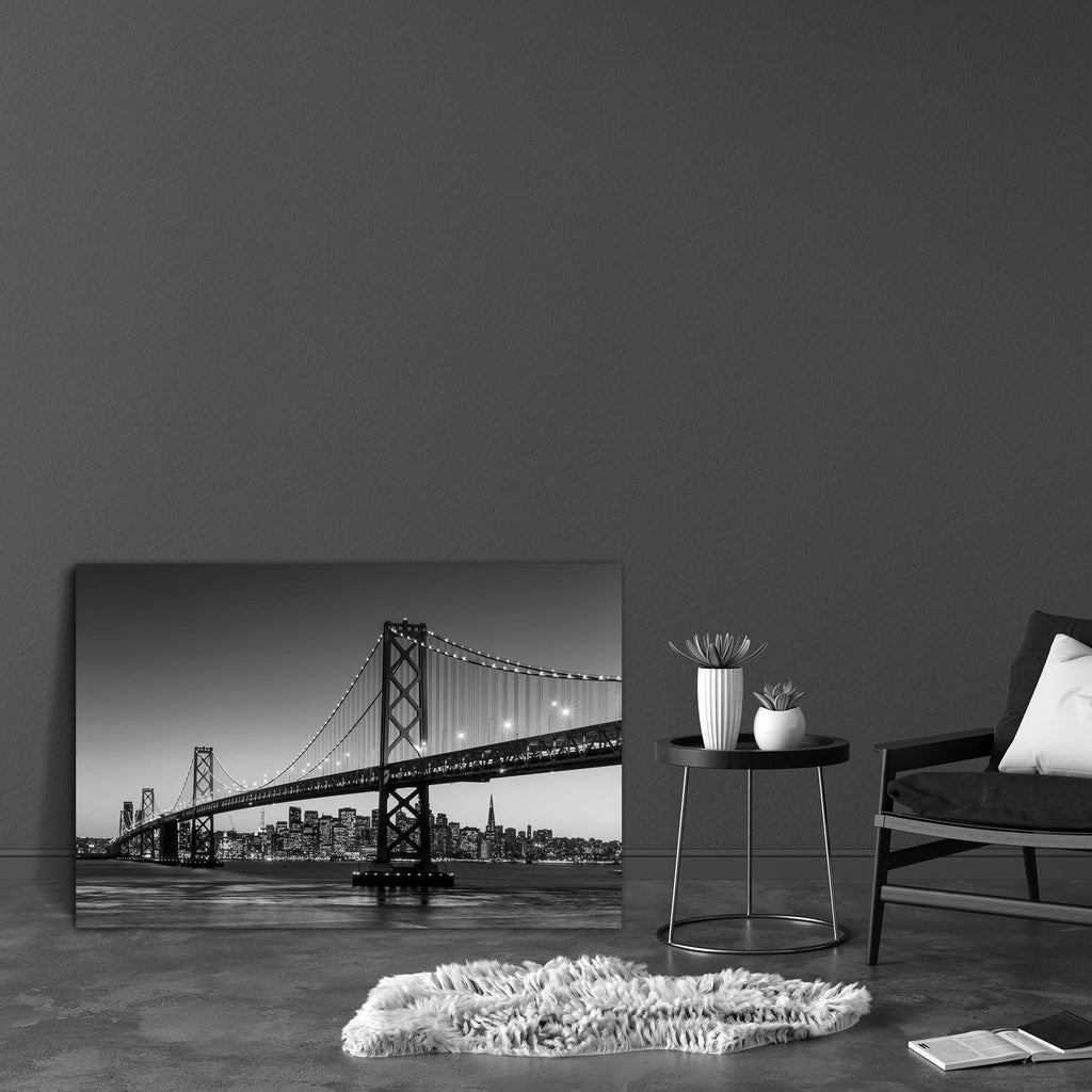 San Francisco Skyline & Bay Bridge, California USA Canvas Painting Synthetic Frame-Paintings MDF Framing-AFF_FR-IC 5004742 IC 5004742, American, Architecture, Art and Paintings, Automobiles, Black, Black and White, Business, Cities, City Views, Landmarks, Places, Skylines, Sunsets, Transportation, Travel, Urban, Vehicles, White, san, francisco, skyline, bay, bridge, california, usa, canvas, painting, synthetic, frame, bridges, amazing, america, art, attraction, background, buildings, city, cityscape, colorf