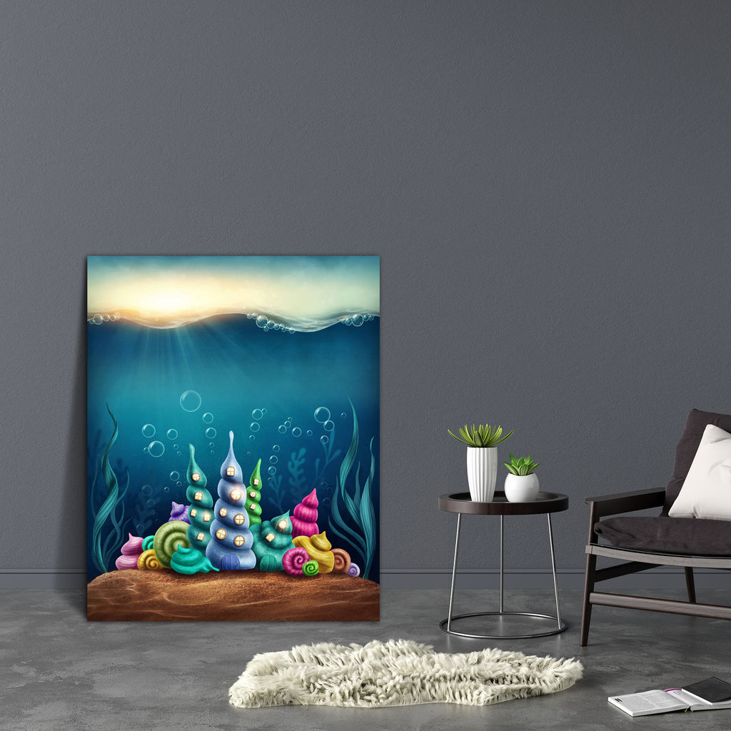 Underwater Fantasy Kingdom Canvas Painting Synthetic Frame-Paintings MDF Framing-AFF_FR-IC 5004745 IC 5004745, Abstract Expressionism, Abstracts, Animated Cartoons, Art and Paintings, Caricature, Cartoons, Cities, City Views, Fantasy, Illustrations, Landscapes, Nature, Paintings, Scenic, Semi Abstract, Watercolour, underwater, kingdom, canvas, painting, synthetic, frame, world, abstract, aquarium, art, background, blue, bubble, building, cartoon, childhood, city, color, colorful, draw, dream, fairy, fairyta