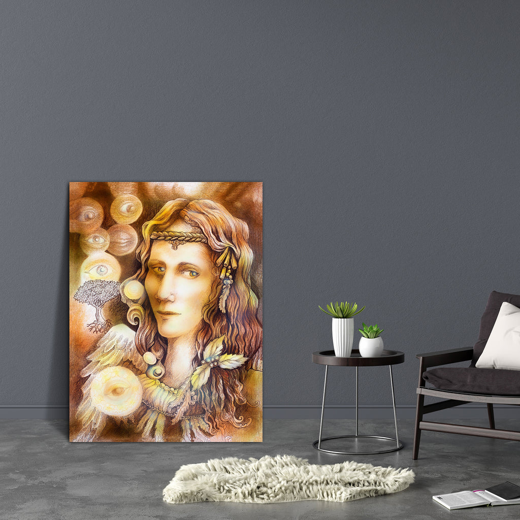 Fairy Angel Canvas Painting Synthetic Frame-Paintings MDF Framing-AFF_FR-IC 5004770 IC 5004770, Ancient, Art and Paintings, Drawing, Illustrations, Individuals, Inspirational, Medieval, Motivation, Motivational, Paintings, Portraits, Religion, Religious, Sketches, Spiritual, Vintage, Watercolour, fairy, angel, canvas, painting, synthetic, frame, angelic, aquarell, art, artwork, background, beautiful, beauty, brown, color, colorful, eye, contact, eyes, face, feather, hair, headband, illustration, inspiration