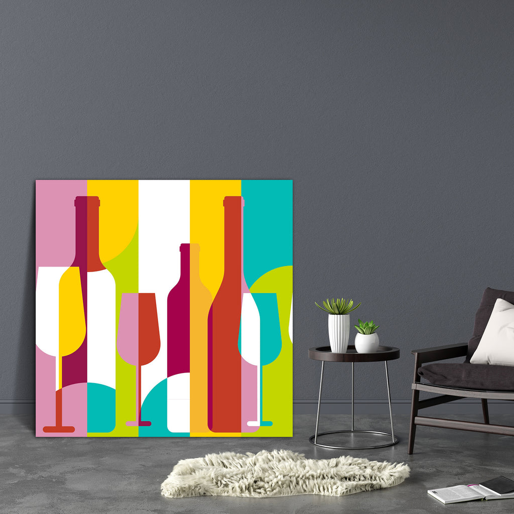 Abstract Bottle Pattern Canvas Painting Synthetic Frame - Paintings MDF Framing - ArtzFolio.com