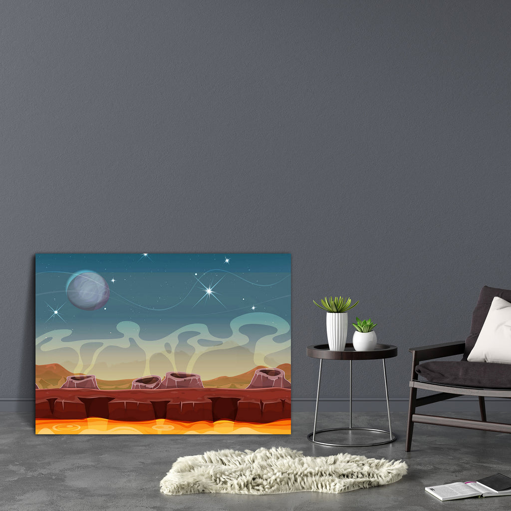 Alien Planet Landscape D2 Canvas Painting Synthetic Frame-Paintings MDF Framing-AFF_FR-IC 5004791 IC 5004791, Animated Cartoons, Astronomy, Caricature, Cartoons, Cosmology, Entertainment, Fantasy, Illustrations, Landscapes, Marble and Stone, Mountains, Patterns, Scenic, Space, Sports, Stars, alien, planet, landscape, d2, canvas, painting, synthetic, frame, game, background, volcano, ui, atmosphere, boulder, cosmos, crater, desert, earth, exploration, fantastic, fog, funny, futuristic, galaxy, ground, gui, i