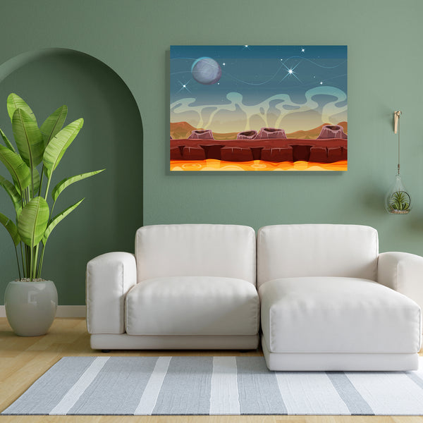 Alien Planet Landscape D2 Canvas Painting Synthetic Frame-Paintings MDF Framing-AFF_FR-IC 5004791 IC 5004791, Animated Cartoons, Astronomy, Caricature, Cartoons, Cosmology, Entertainment, Fantasy, Illustrations, Landscapes, Marble and Stone, Mountains, Patterns, Scenic, Space, Sports, Stars, alien, planet, landscape, d2, canvas, painting, for, bedroom, living, room, engineered, wood, frame, game, background, volcano, ui, atmosphere, boulder, cosmos, crater, desert, earth, exploration, fantastic, fog, funny,