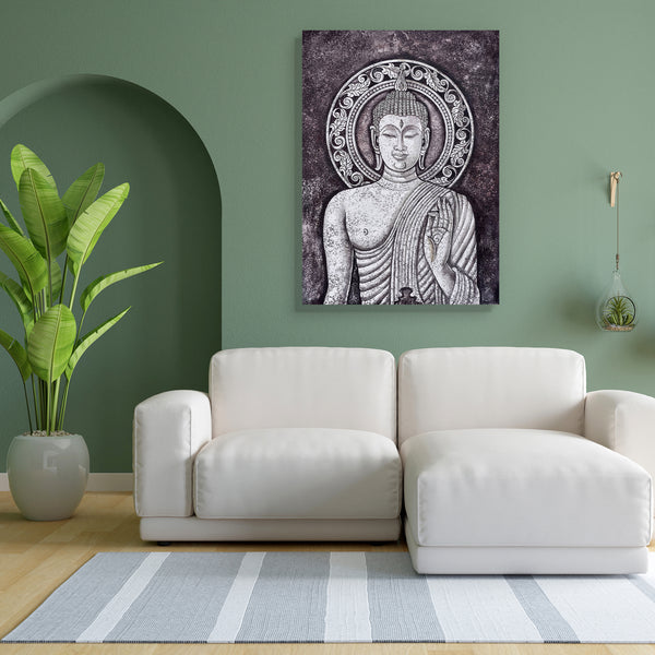 Lord Buddha D15 Canvas Painting Synthetic Frame-Paintings MDF Framing-AFF_FR-IC 5004817 IC 5004817, Abstract Expressionism, Abstracts, Ancient, Art and Paintings, Asian, Buddhism, Collages, Culture, Drawing, Ethnic, God Buddha, Gothic, Historical, Illustrations, Individuals, Medieval, Paintings, Portraits, Religion, Religious, Semi Abstract, Signs and Symbols, Space, Symbols, Traditional, Tribal, Vintage, World Culture, lord, buddha, d15, canvas, painting, for, bedroom, living, room, engineered, wood, frame