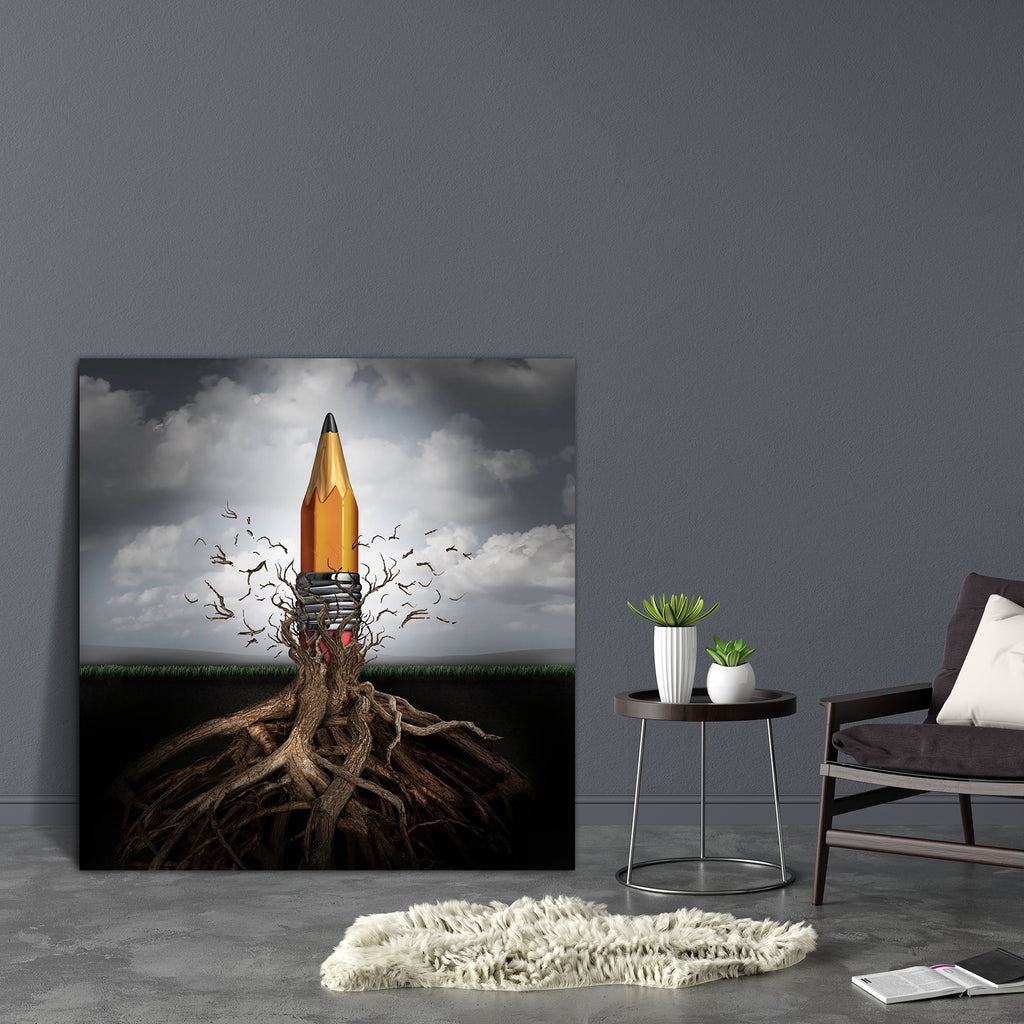 Rise Of Ideas & Innovation As A Pencil Canvas Painting Synthetic Frame-Paintings MDF Framing-AFF_FR-IC 5004831 IC 5004831, Art and Paintings, Business, Conceptual, Education, Fantasy, Inspirational, Motivation, Motivational, Schools, Signs, Signs and Symbols, Surrealism, Symbols, Universities, rise, of, ideas, innovation, as, a, pencil, canvas, painting, synthetic, frame, creativity, creative, concept, imagination, roots, surreal, concepts, inspire, inspiration, design, success, beginning, birth, branches, 
