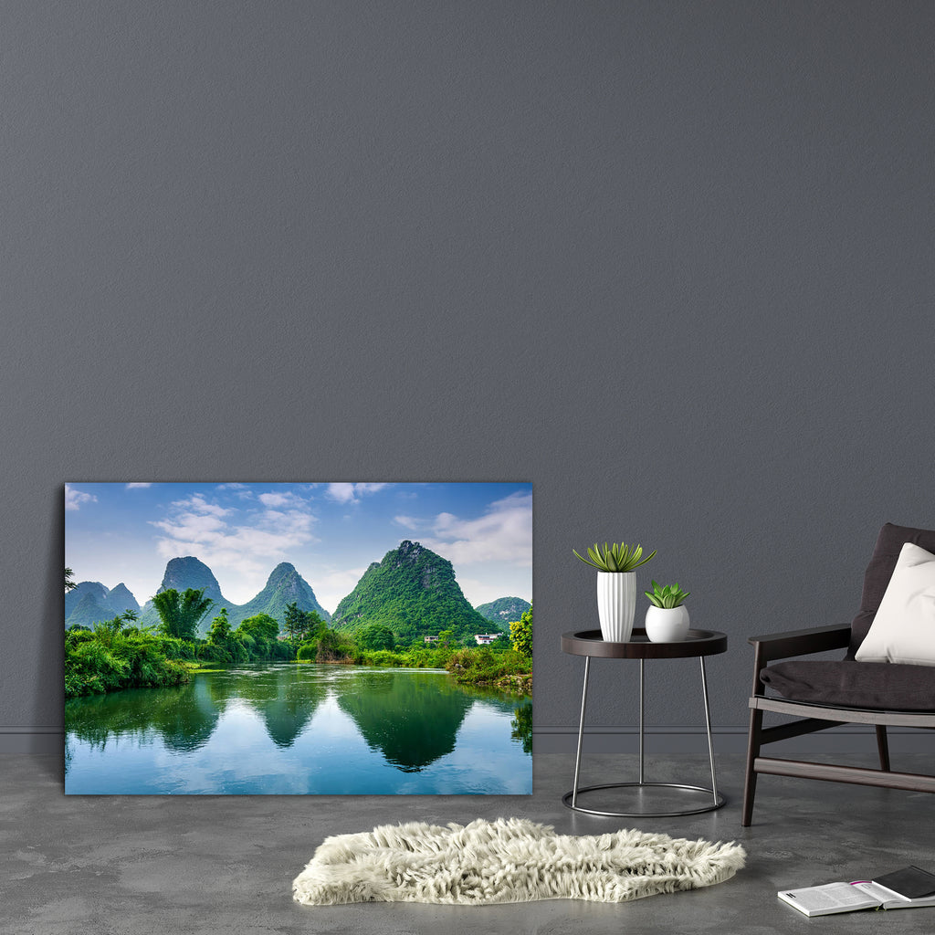 Karst Mountain Landscape In Guilin, China Canvas Painting Synthetic Frame-Paintings MDF Framing-AFF_FR-IC 5004833 IC 5004833, Ancient, Asian, Chinese, Culture, Ethnic, Historical, Landmarks, Landscapes, Marble and Stone, Medieval, Mountains, Nature, Places, Rural, Scenic, Skylines, Traditional, Tribal, Vintage, World Culture, karst, mountain, landscape, in, guilin, china, canvas, painting, synthetic, frame, scenery, landforms, river, prehistoric, agriculture, asia, countryside, day, famous, farm, farmland, 