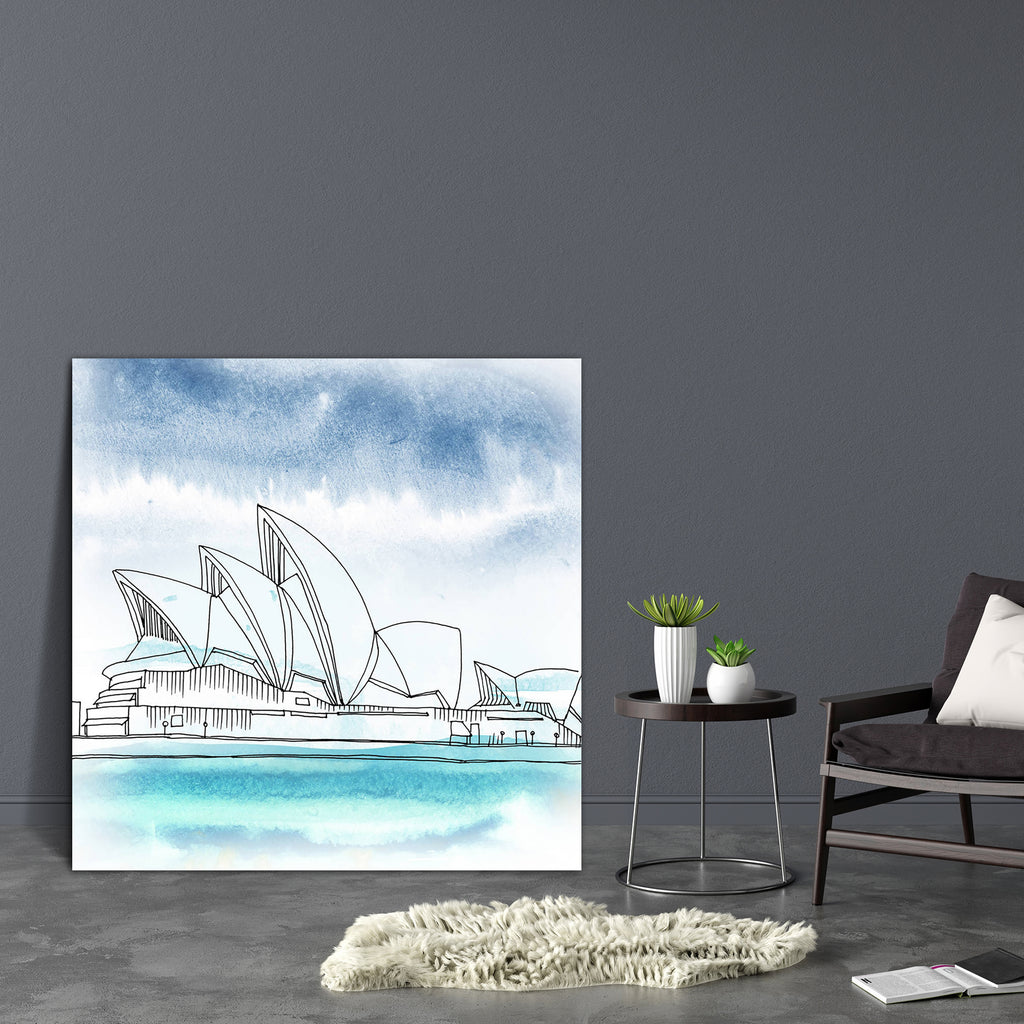 Sydney Opera House Australia Canvas Painting Synthetic Frame-Paintings MDF Framing-AFF_FR-IC 5004839 IC 5004839, Architecture, Art and Paintings, Cities, City Views, Culture, Drawing, Ethnic, Illustrations, Landmarks, Modern Art, Paintings, Places, Sketches, Traditional, Tribal, Urban, Watercolour, World Culture, sydney, opera, house, australia, canvas, painting, synthetic, frame, aquarelle, arts, artwork, building, centre, city, cityscape, color, concepts, creativity, famous, image, landmark, modern, new, 