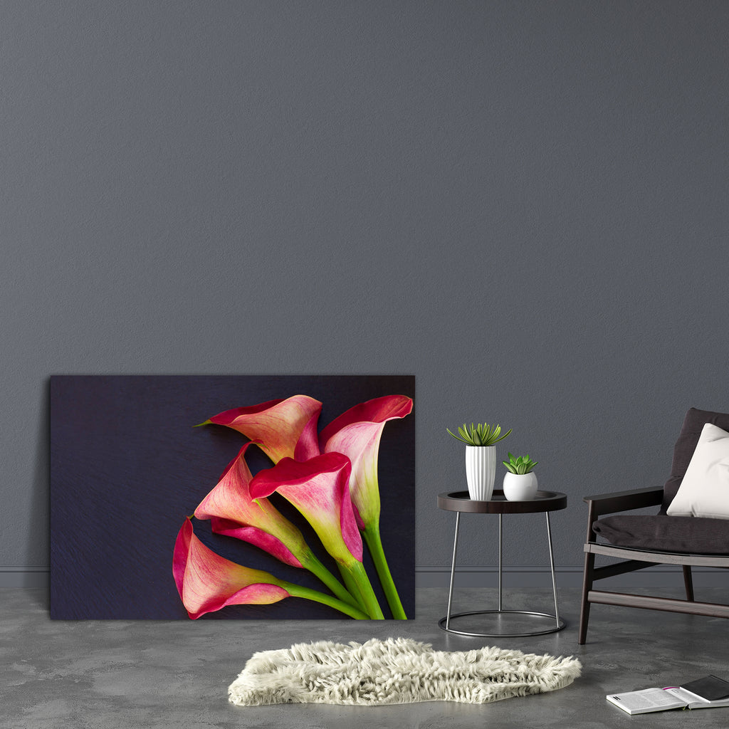 Calla Lilly Canvas Painting Synthetic Frame-Paintings MDF Framing-AFF_FR-IC 5004841 IC 5004841, Black, Black and White, Botanical, Floral, Flowers, Nature, Scenic, calla, lilly, canvas, painting, synthetic, frame, arum, background, beautiful, beauty, bloom, blossom, botany, bouquet, elegant, exotic, flora, flower, green, lilies, lillies, lily, petal, pink, plant, purple, red, spring, stem, studio, teal, zantedeschia, artzfolio, wall decor for living room, wall frames for living room, frames for living room,