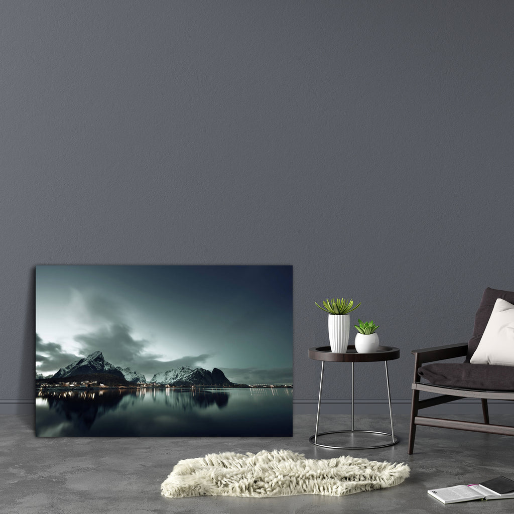 Sunset In Reine Village, Lofoten Islands, Norway D1 Canvas Painting Synthetic Frame-Paintings MDF Framing-AFF_FR-IC 5004848 IC 5004848, Black and White, God Ram, Hinduism, Landscapes, Mountains, Nature, Panorama, Scandinavian, Scenic, Sunrises, Sunsets, White, sunset, in, reine, village, lofoten, islands, norway, d1, canvas, painting, synthetic, frame, arctic, autumn, blue, coast, cold, dark, europe, fall, fishing, fjord, frost, harbor, harbour, house, ice, island, isle, landscape, mountain, night, nordic, 