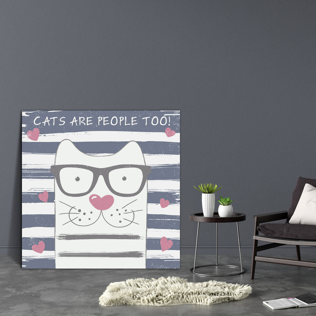 Cute Cat With Glasses Canvas Painting Synthetic Frame-Paintings MDF Framing-AFF_FR-IC 5004881 IC 5004881, Abstract Expressionism, Abstracts, Animated Cartoons, Art and Paintings, Baby, Black and White, Caricature, Cartoons, Children, Comedy, Drawing, Hearts, Hipster, Humor, Humour, Illustrations, Kids, Love, Pets, Quotes, Semi Abstract, Signs, Signs and Symbols, Sketches, Symbols, White, cute, cat, with, glasses, canvas, painting, synthetic, frame, abstract, apparel, awe, background, beautiful, blue, brown,