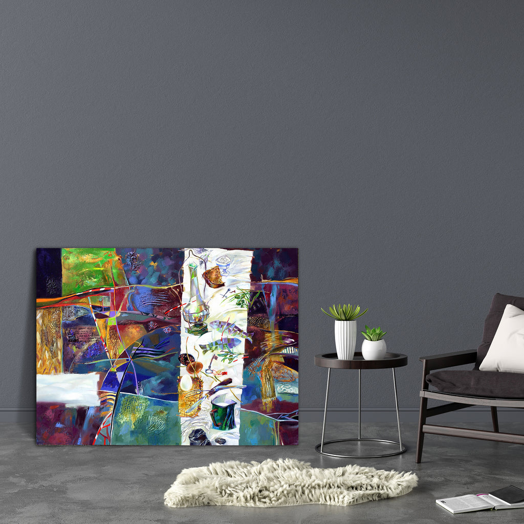 Abstraction Artwork D2 Canvas Painting Synthetic Frame - Paintings MDF Framing - ArtzFolio.com