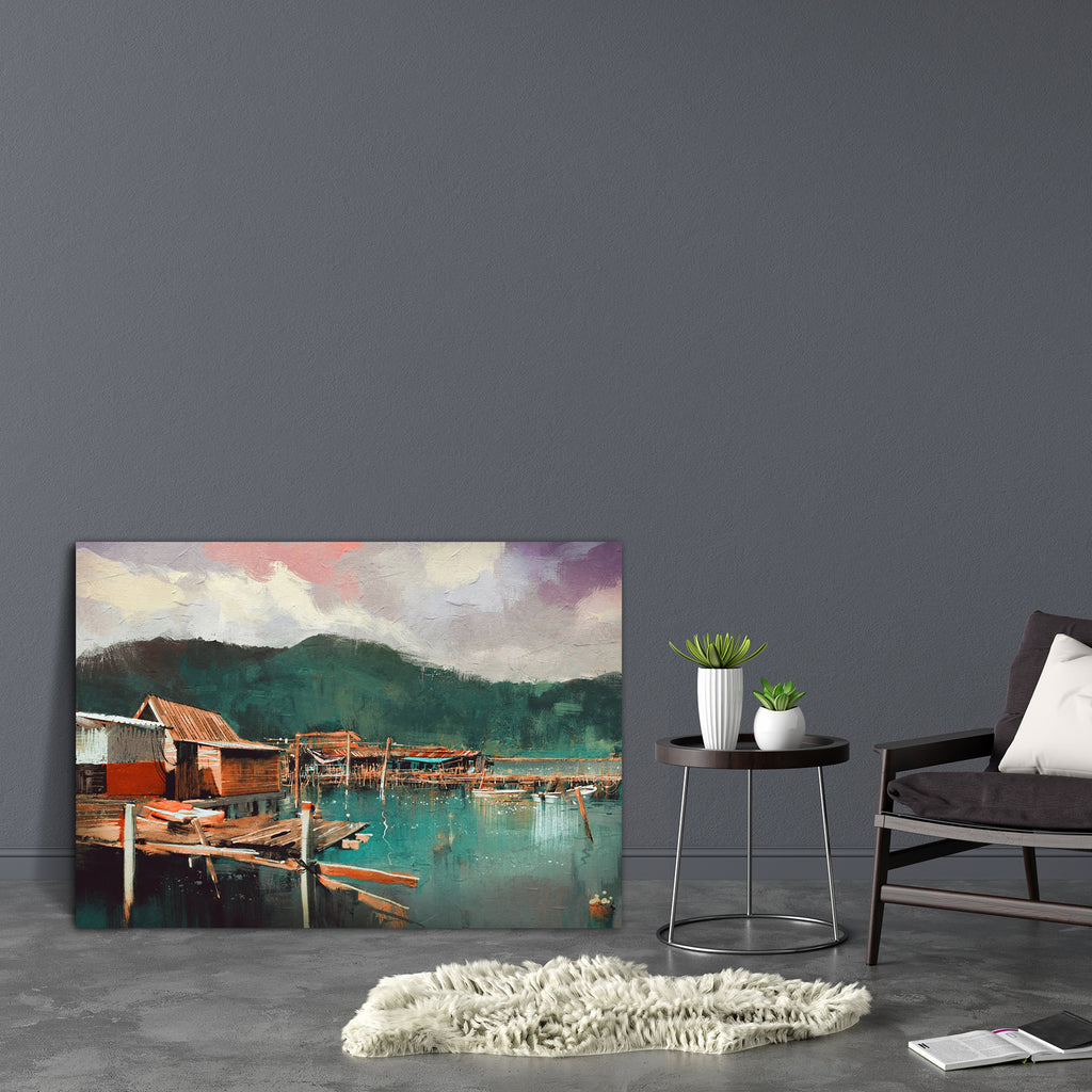 Old Fishing Village Canvas Painting Synthetic Frame-Paintings MDF Framing-AFF_FR-IC 5004891 IC 5004891, Abstract Expressionism, Abstracts, Adult, Ancient, Art and Paintings, Automobiles, Black and White, Business, Digital, Digital Art, Fashion, Graphic, Historical, Illustrations, Medieval, Paintings, People, Semi Abstract, Signs, Signs and Symbols, Transportation, Travel, Vehicles, Vintage, Watercolour, White, old, fishing, village, canvas, painting, synthetic, frame, abstract, acrylic, art, artistic, back,