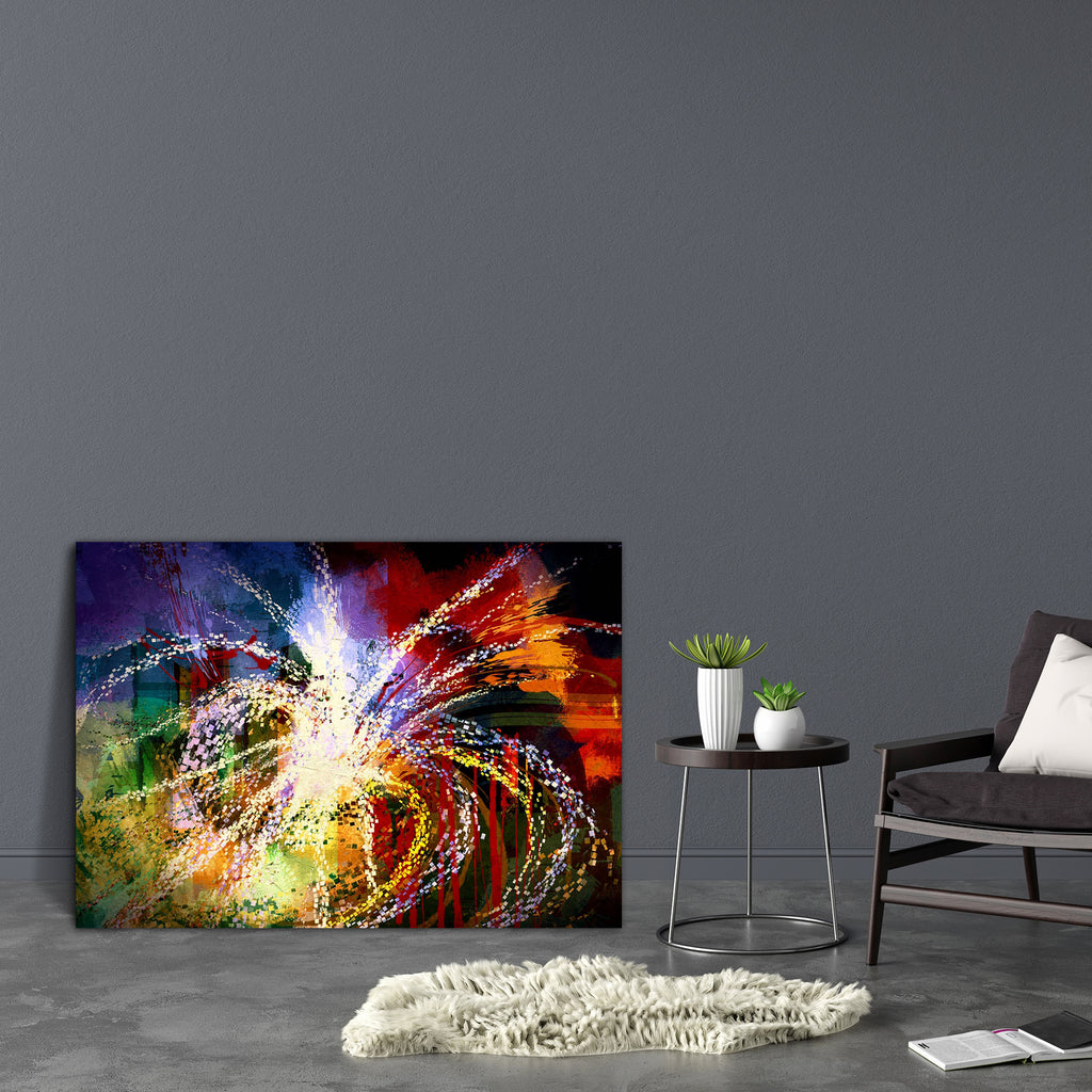 Abstract Artwork D210 Canvas Painting Synthetic Frame - Paintings MDF Framing - ArtzFolio.com