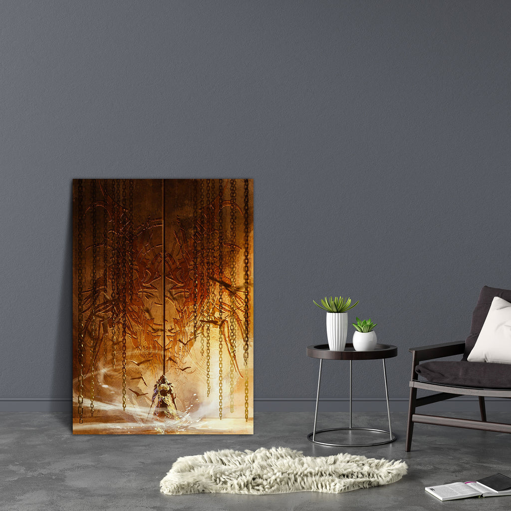 Knight Standing In Front Of The Huge Gate Canvas Painting Synthetic Frame-Paintings MDF Framing-AFF_FR-IC 5004897 IC 5004897, Abstract Expressionism, Abstracts, Architecture, Art and Paintings, Digital, Digital Art, Fantasy, Graphic, Illustrations, Paintings, Science Fiction, Semi Abstract, Signs, Signs and Symbols, Sports, Symbols, Watercolour, knight, standing, in, front, of, the, huge, gate, canvas, painting, synthetic, frame, cathedral, warrior, background, abstract, acrylic, animation, antique, art, ar