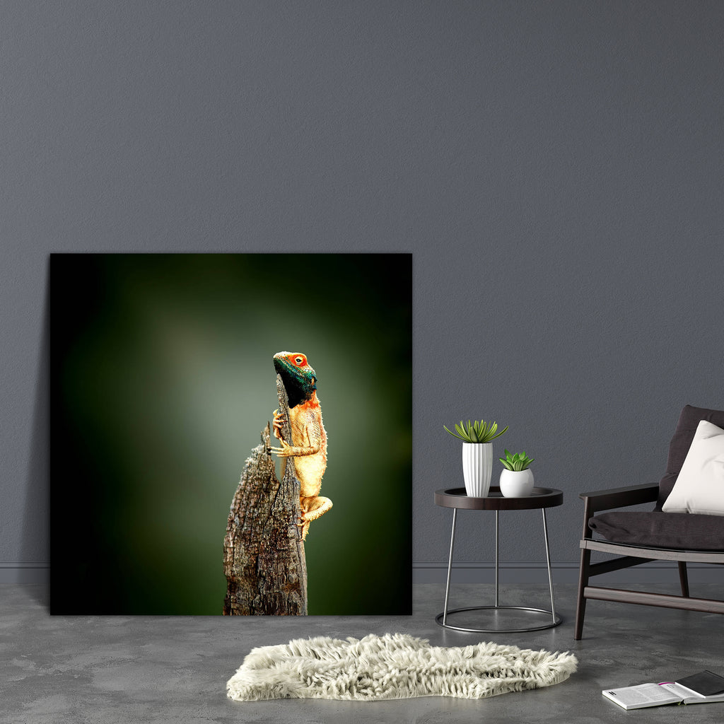 Exotic Lizard Sunbathing On Tree Stump Canvas Painting Synthetic Frame-Paintings MDF Framing-AFF_FR-IC 5004903 IC 5004903, African, Animals, Art and Paintings, Nature, Scenic, Wildlife, Wooden, exotic, lizard, sunbathing, on, tree, stump, canvas, painting, synthetic, frame, agama, animal, art, bathing, branch, climbing, fine, full, green, ground, log, male, nobody, one, orange, outdoors, park, perched, position, reptile, side, sit, south, africa, square, top, upright, vertical, view, wood, artzfolio, wall d