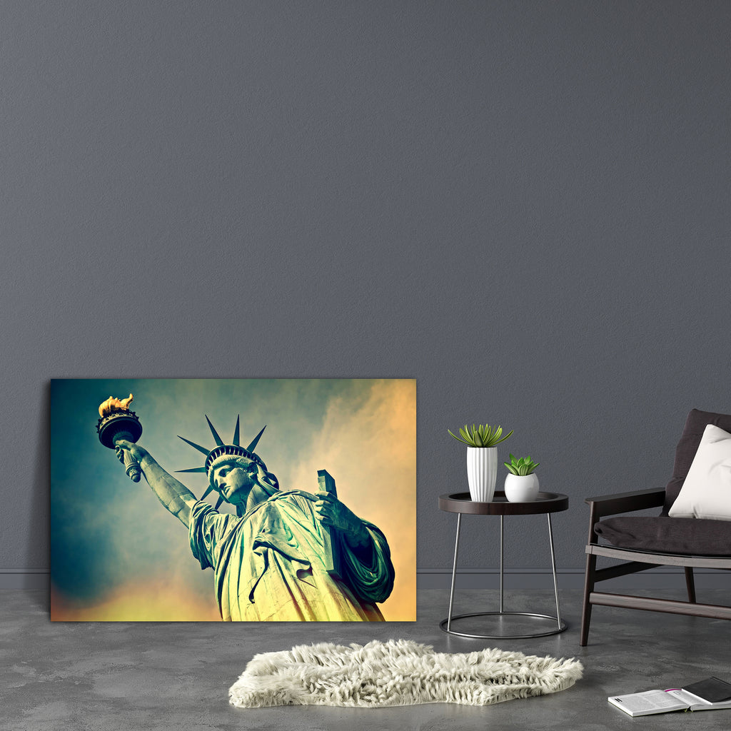 Statue Of Liberty, New York City, USA Canvas Painting Synthetic Frame-Paintings MDF Framing-AFF_FR-IC 5004917 IC 5004917, American, Ancient, Automobiles, Cities, City Views, Culture, Ethnic, Historical, Icons, Landmarks, Medieval, Places, Retro, Signs and Symbols, Symbols, Traditional, Transportation, Travel, Tribal, Vehicles, Vintage, World Culture, statue, of, liberty, new, york, city, usa, canvas, painting, synthetic, frame, the, blue, sky, close, up, closeup, copper, famous, flame, freedom, history, ico
