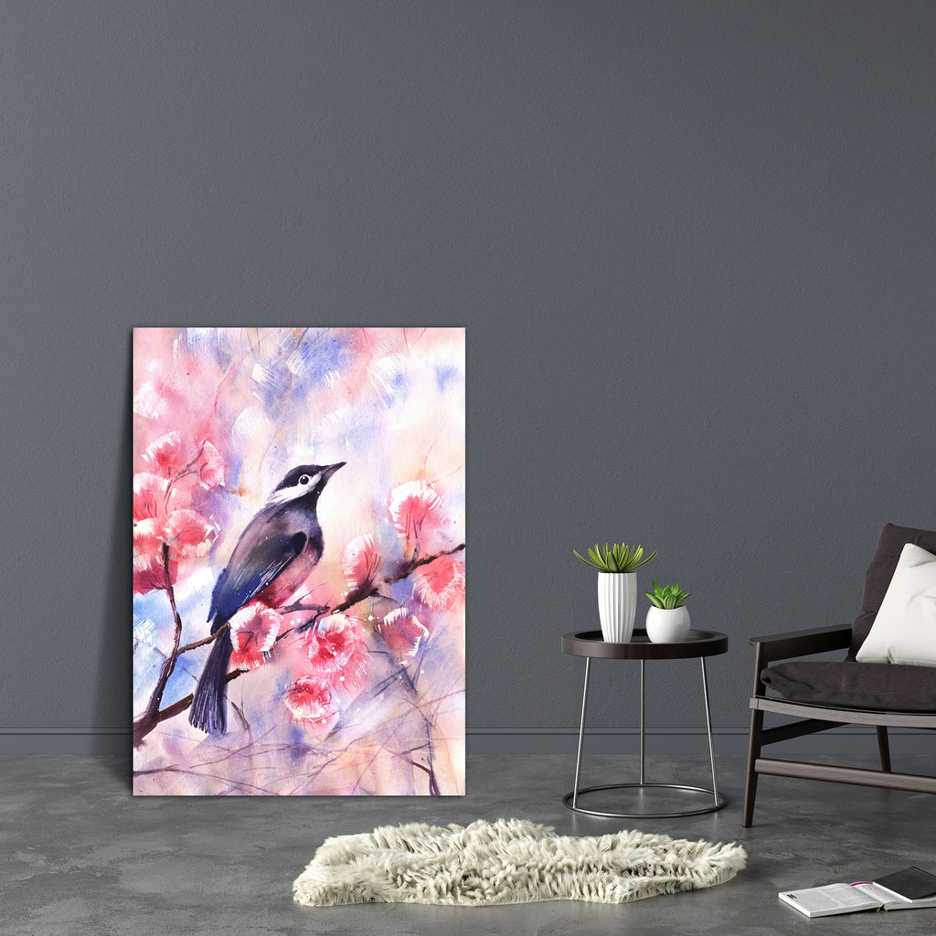 Bird On A Branch Canvas Painting Synthetic Frame-Paintings MDF Framing-AFF_FR-IC 5004929 IC 5004929, Animals, Art and Paintings, Birds, Drawing, Illustrations, Nature, Paintings, Scenic, Sketches, Watercolour, Wildlife, bird, on, a, branch, canvas, painting, synthetic, frame, animal, art, artwork, beak, blue, bright, claw, color, colorful, environment, feather, forest, illustration, image, nobody, one, outdoors, paint, painted, single, sitting, sketch, tree, twig, vertical, watercolor, wild, wing, artzfolio