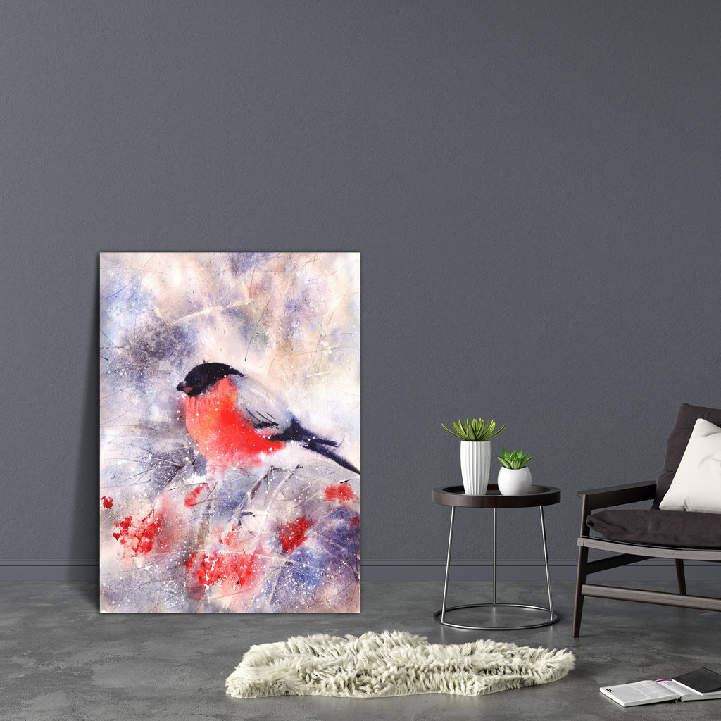 Bullfinch Sitting On A Branch Canvas Painting Synthetic Frame-Paintings MDF Framing-AFF_FR-IC 5004930 IC 5004930, Animals, Art and Paintings, Birds, Drawing, Illustrations, Nature, Paintings, Scenic, Seasons, Sketches, Watercolour, Wildlife, bullfinch, sitting, on, a, branch, canvas, painting, synthetic, frame, animal, art, artwork, ashberry, beak, bird, bright, claw, cold, color, colorful, environment, feather, forest, freeze, frost, illustration, image, nobody, one, outdoors, paint, painted, season, singl
