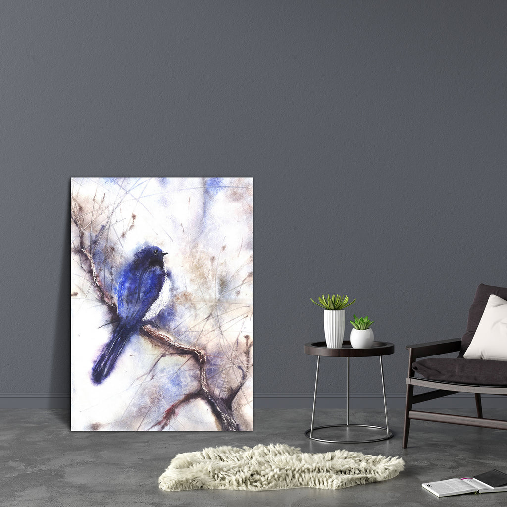 Bird Sitting On A Branch Canvas Painting Synthetic Frame-Paintings MDF Framing-AFF_FR-IC 5004932 IC 5004932, Animals, Art and Paintings, Birds, Drawing, Illustrations, Nature, Paintings, Scenic, Sketches, Watercolour, Wildlife, bird, sitting, on, a, branch, canvas, painting, synthetic, frame, animal, art, artwork, beak, blue, bright, claw, color, colorful, environment, feather, forest, illustration, image, nobody, one, outdoors, paint, painted, single, sketch, tree, twig, vertical, watercolor, wild, wing, a