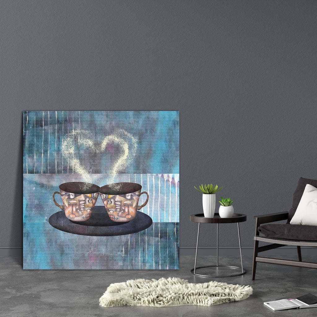 Two Cups Of Coffee Or Tea Canvas Painting Synthetic Frame-Paintings MDF Framing-AFF_FR-IC 5004934 IC 5004934, Allah, Arabic, Art and Paintings, Beverage, Black, Black and White, Cuisine, Food, Food and Beverage, Food and Drink, Hearts, Illustrations, Islam, Kitchen, Love, Paintings, Romance, Signs and Symbols, Symbols, two, cups, of, coffee, or, tea, canvas, painting, synthetic, frame, abstract, background, aromatic, breakfast, cafe, cafeteria, cappuccino, chocolate, colore, couple, cup, decoration, dessert