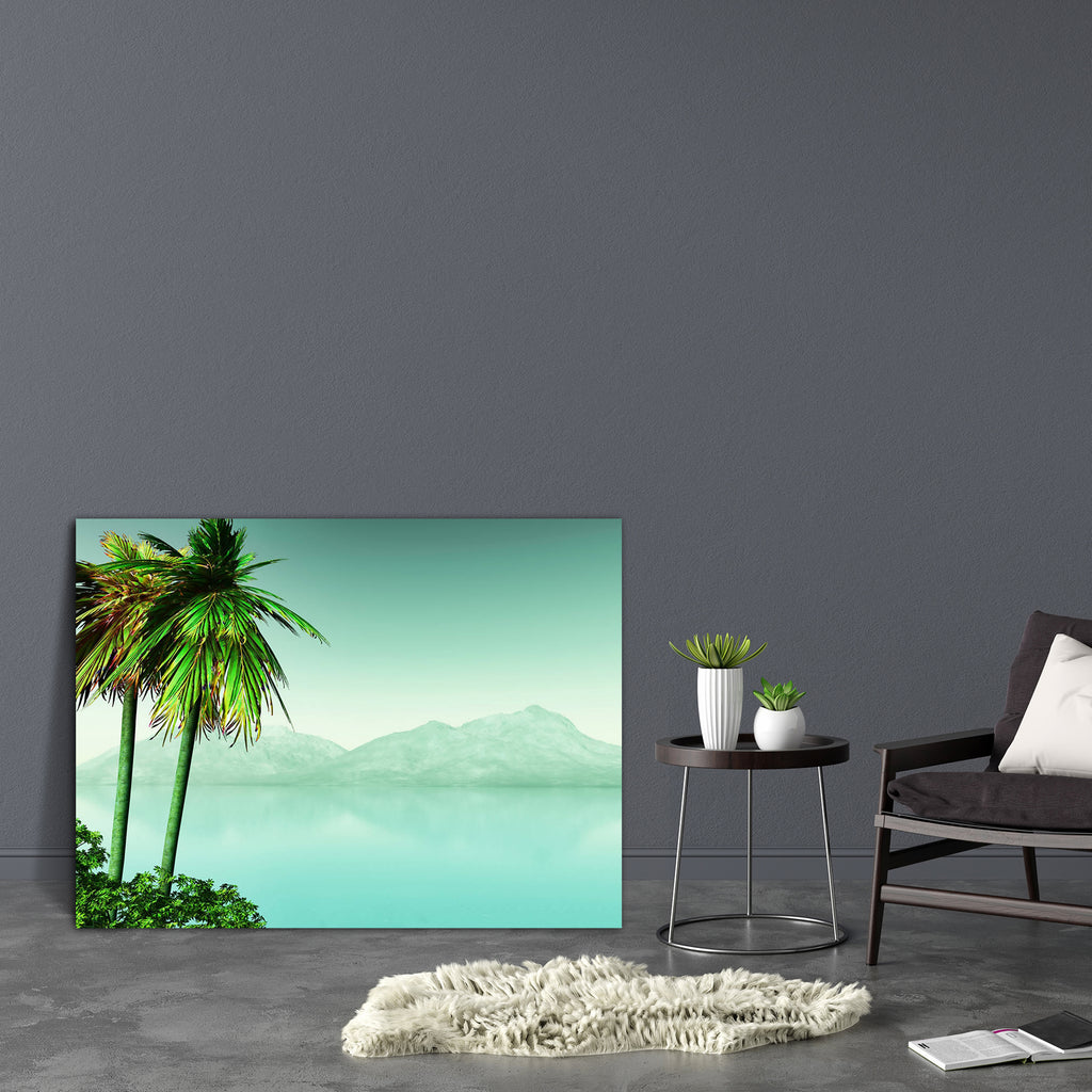 Palm Tree Landscape Canvas Painting Synthetic Frame-Paintings MDF Framing-AFF_FR-IC 5004951 IC 5004951, 3D, Automobiles, Holidays, Illustrations, Landscapes, Mountains, Scenic, Sunsets, Transportation, Travel, Vehicles, palm, tree, landscape, canvas, painting, synthetic, frame, background, beach, cloud, evening, holiday, illustration, lake, mountain, ocean, render, sea, sky, sunny, sunset, vacation, water, white, sand, artzfolio, wall decor for living room, wall frames for living room, frames for living roo