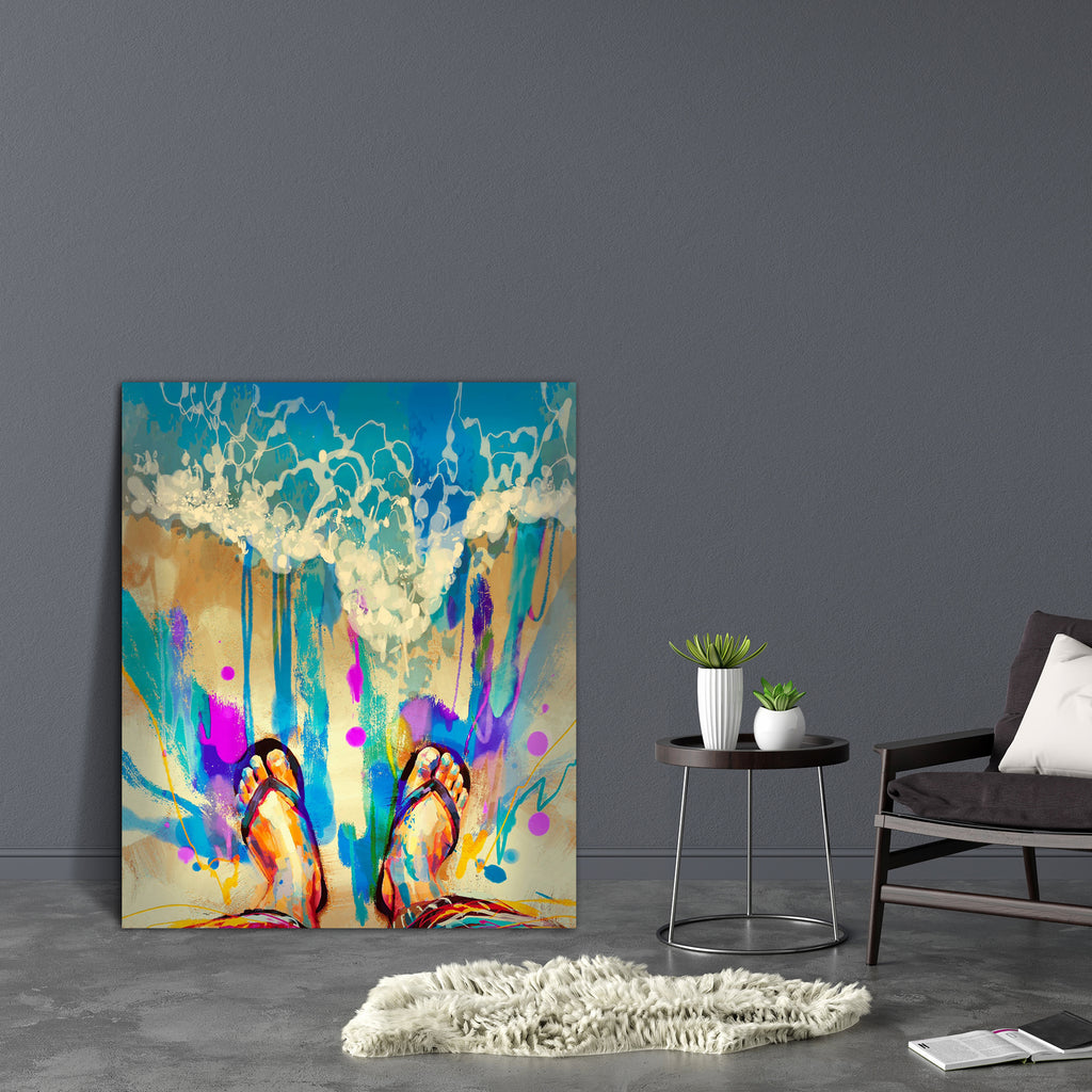 Colorful Feet On Sandy Beach Canvas Painting Synthetic Frame-Paintings MDF Framing-AFF_FR-IC 5004975 IC 5004975, Abstract Expressionism, Abstracts, Art and Paintings, Automobiles, Holidays, Illustrations, Paintings, Seasons, Semi Abstract, Signs, Signs and Symbols, Splatter, Transportation, Travel, Tropical, Vehicles, Watercolour, colorful, feet, on, sandy, beach, canvas, painting, synthetic, frame, abstract, acrylic, alone, art, artistic, background, beautiful, beauty, blue, color, concept, cover, design, 