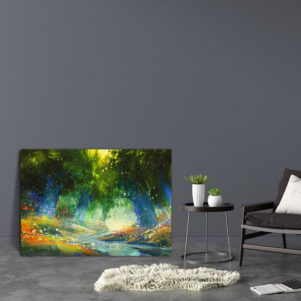 Mystic Blue & Green Forest Canvas Painting Synthetic Frame-Paintings MDF Framing-AFF_FR-IC 5004983 IC 5004983, Abstract Expressionism, Abstracts, Art and Paintings, Botanical, Fantasy, Floral, Flowers, Illustrations, Landscapes, Nature, Paintings, Scenic, Semi Abstract, Signs, Signs and Symbols, Watercolour, Wooden, mystic, blue, green, forest, canvas, painting, synthetic, frame, enchanted, jungle, landscape, fairy, magic, firefly, garden, tale, abstract, fairies, woods, oil, watercolor, forests, acrylic, a