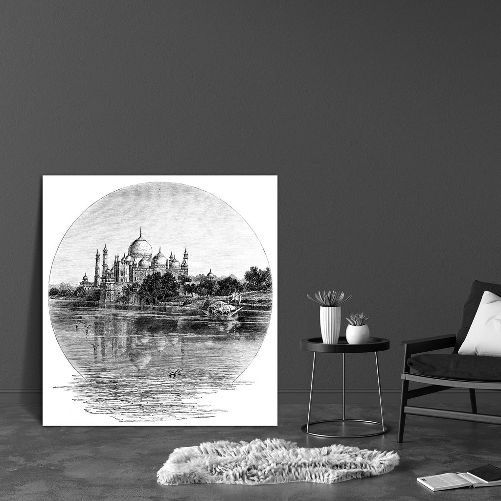 Taj Mahal India Canvas Painting Synthetic Frame-Paintings MDF Framing-AFF_FR-IC 5004997 IC 5004997, Ancient, Architecture, Drawing, Historical, Illustrations, Indian, Landmarks, Landscapes, Medieval, Places, Scenic, Victorian, Vintage, taj, mahal, india, canvas, painting, synthetic, frame, antique, engraving, illustration, landmark, landscape, monument, river, artzfolio, wall decor for living room, wall frames for living room, frames for living room, wall art, canvas painting, wall frame, scenery, panting, 