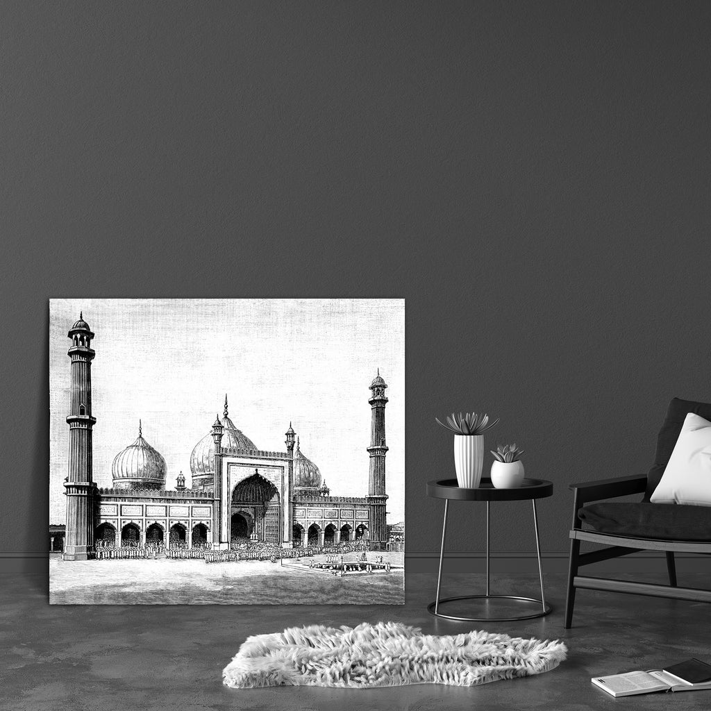 Jasma Masjid Delhi India Canvas Painting Synthetic Frame-Paintings MDF Framing-AFF_FR-IC 5004999 IC 5004999, Ancient, Architecture, Drawing, Historical, Illustrations, Indian, Landscapes, Medieval, Places, Scenic, Victorian, Vintage, jasma, masjid, delhi, india, canvas, painting, synthetic, frame, antique, engraving, illustration, landscape, minarets, monument, mosque, artzfolio, wall decor for living room, wall frames for living room, frames for living room, wall art, canvas painting, wall frame, scenery, 