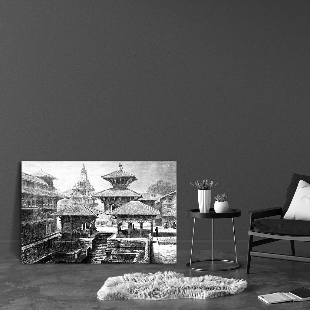 Temple In Nepal Canvas Painting Synthetic Frame-Paintings MDF Framing-AFF_FR-IC 5005006 IC 5005006, Ancient, Architecture, Drawing, Historical, Illustrations, Landmarks, Landscapes, Medieval, Places, Scenic, Victorian, Vintage, temple, in, nepal, canvas, painting, synthetic, frame, antique, engraving, illustration, landmark, landscape, monument, artzfolio, wall decor for living room, wall frames for living room, frames for living room, wall art, canvas painting, wall frame, scenery, panting, paintings for l