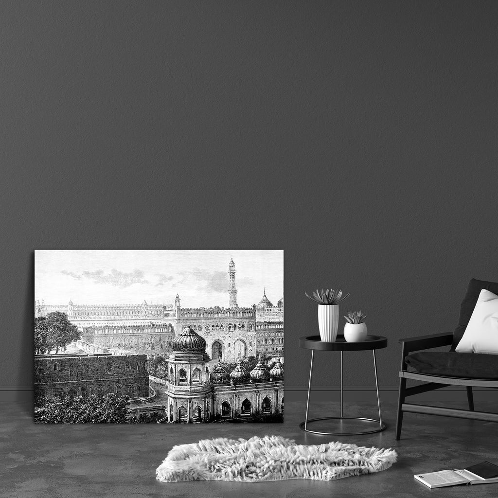 Lucknow India Canvas Painting Synthetic Frame-Paintings MDF Framing-AFF_FR-IC 5005007 IC 5005007, Ancient, Architecture, Cities, City Views, Drawing, Historical, Illustrations, Indian, Landmarks, Landscapes, Medieval, Places, Scenic, Victorian, Vintage, lucknow, india, canvas, painting, synthetic, frame, antique, city, engraving, illustration, landmark, landscape, monument, rooftops, temple, artzfolio, wall decor for living room, wall frames for living room, frames for living room, wall art, canvas painting