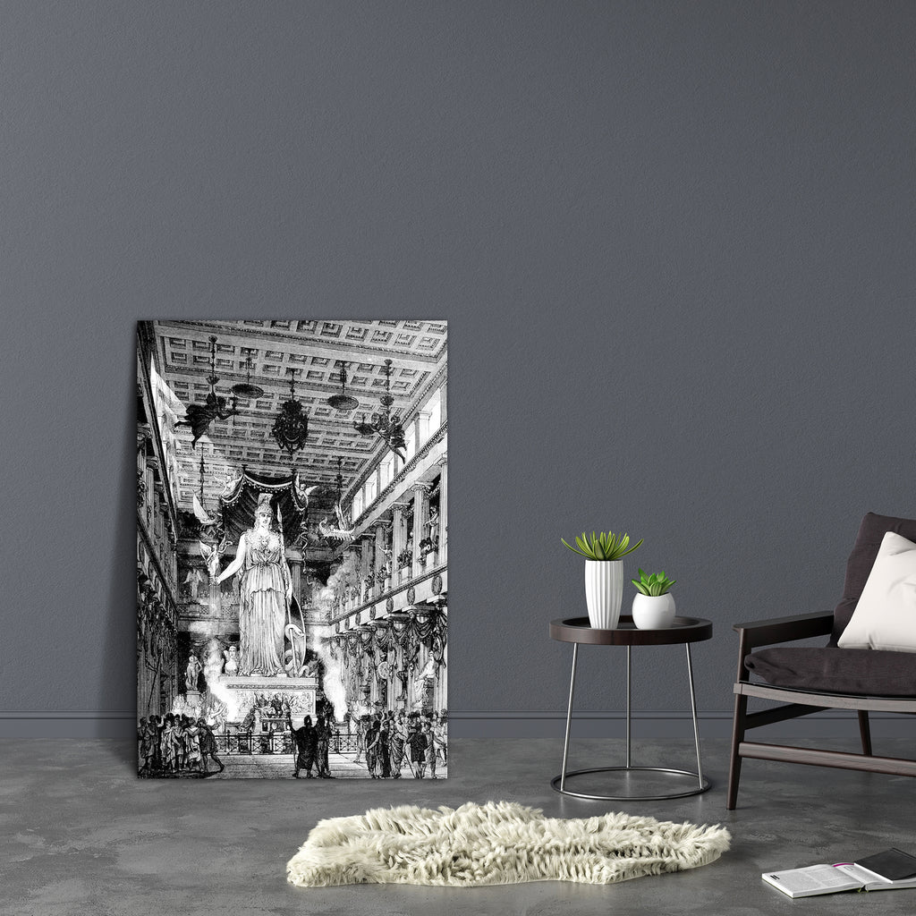 Parthenon Athens Canvas Painting Synthetic Frame-Paintings MDF Framing-AFF_FR-IC 5005008 IC 5005008, Ancient, Architecture, Drawing, Greek, Historical, Illustrations, Landscapes, Medieval, Places, Scenic, Victorian, Vintage, parthenon, athens, canvas, painting, synthetic, frame, acropolis, antique, athena, classical, engraving, greece, illustration, landscape, monument, statue, artzfolio, wall decor for living room, wall frames for living room, frames for living room, wall art, canvas painting, wall frame, 
