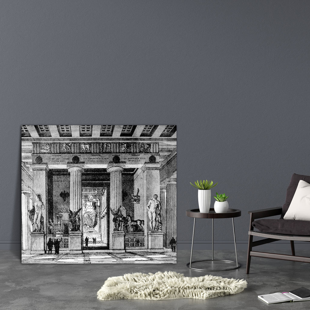 Temple Of Zeus Olympia Canvas Painting Synthetic Frame-Paintings MDF Framing-AFF_FR-IC 5005009 IC 5005009, Ancient, Architecture, Art and Paintings, Drawing, Greek, Historical, Illustrations, Landscapes, Medieval, Places, Scenic, Victorian, Vintage, temple, of, zeus, olympia, canvas, painting, synthetic, frame, antique, art, classical, engraving, greece, illustration, landscape, monument, sculpture, statue, artzfolio, wall decor for living room, wall frames for living room, frames for living room, wall art,