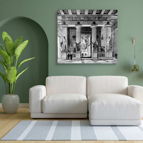 Temple Of Zeus Olympia Canvas Painting Synthetic Frame-Paintings MDF Framing-AFF_FR-IC 5005009 IC 5005009, Ancient, Architecture, Art and Paintings, Drawing, Greek, Historical, Illustrations, Landscapes, Medieval, Places, Scenic, Victorian, Vintage, temple, of, zeus, olympia, canvas, painting, for, bedroom, living, room, engineered, wood, frame, antique, art, classical, engraving, greece, illustration, landscape, monument, sculpture, statue, artzfolio, wall decor for living room, wall frames for living room