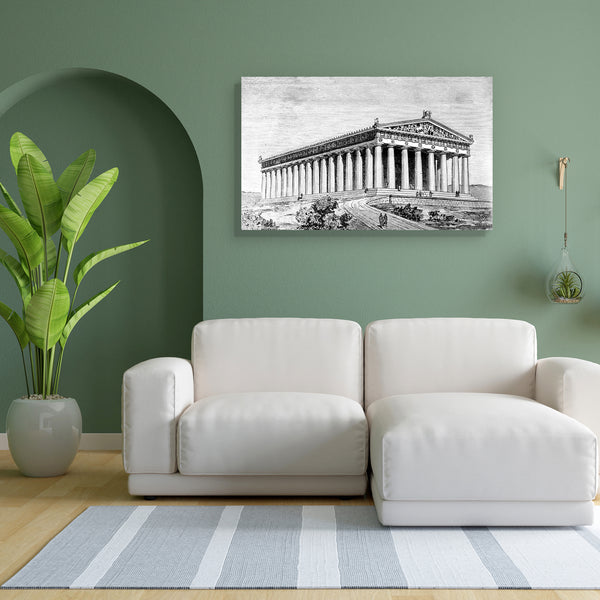 Ancient Parthenon Athens Canvas Painting Synthetic Frame-Paintings MDF Framing-AFF_FR-IC 5005010 IC 5005010, Ancient, Architecture, Drawing, Greek, Historical, Illustrations, Landmarks, Landscapes, Medieval, Places, Scenic, Victorian, Vintage, parthenon, athens, canvas, painting, for, bedroom, living, room, engineered, wood, frame, acropolis, antique, classical, engraving, greece, illustration, landmark, landscape, monument, temple, artzfolio, wall decor for living room, wall frames for living room, frames 