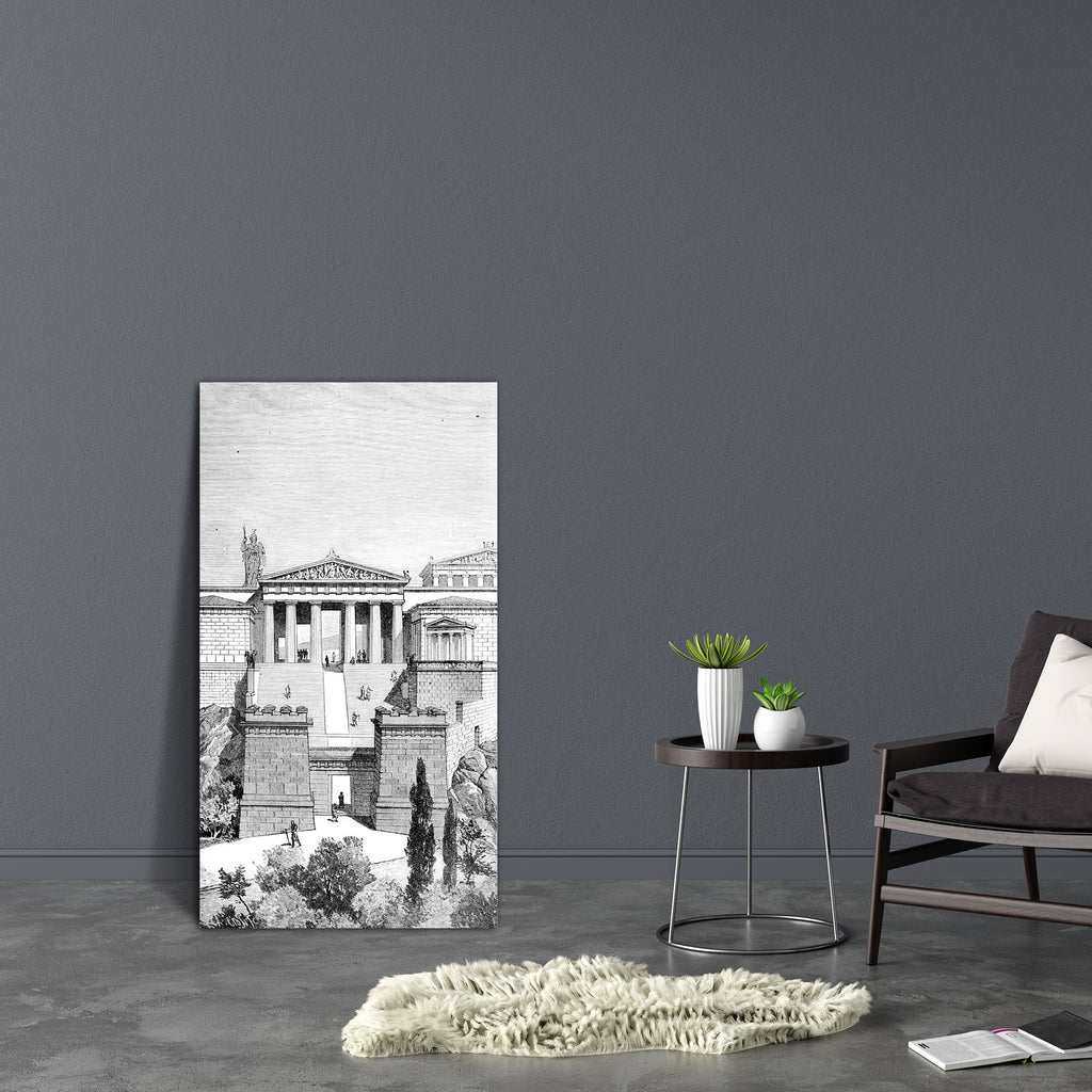 Propyla At Athens Canvas Painting Synthetic Frame-Paintings MDF Framing-AFF_FR-IC 5005011 IC 5005011, Ancient, Architecture, Drawing, Greek, Historical, Illustrations, Landmarks, Landscapes, Medieval, Places, Scenic, Victorian, Vintage, propyla, at, athens, canvas, painting, synthetic, frame, acropolis, antique, classical, engraving, greece, illustration, landmark, landscape, monument, artzfolio, wall decor for living room, wall frames for living room, frames for living room, wall art, canvas painting, wall