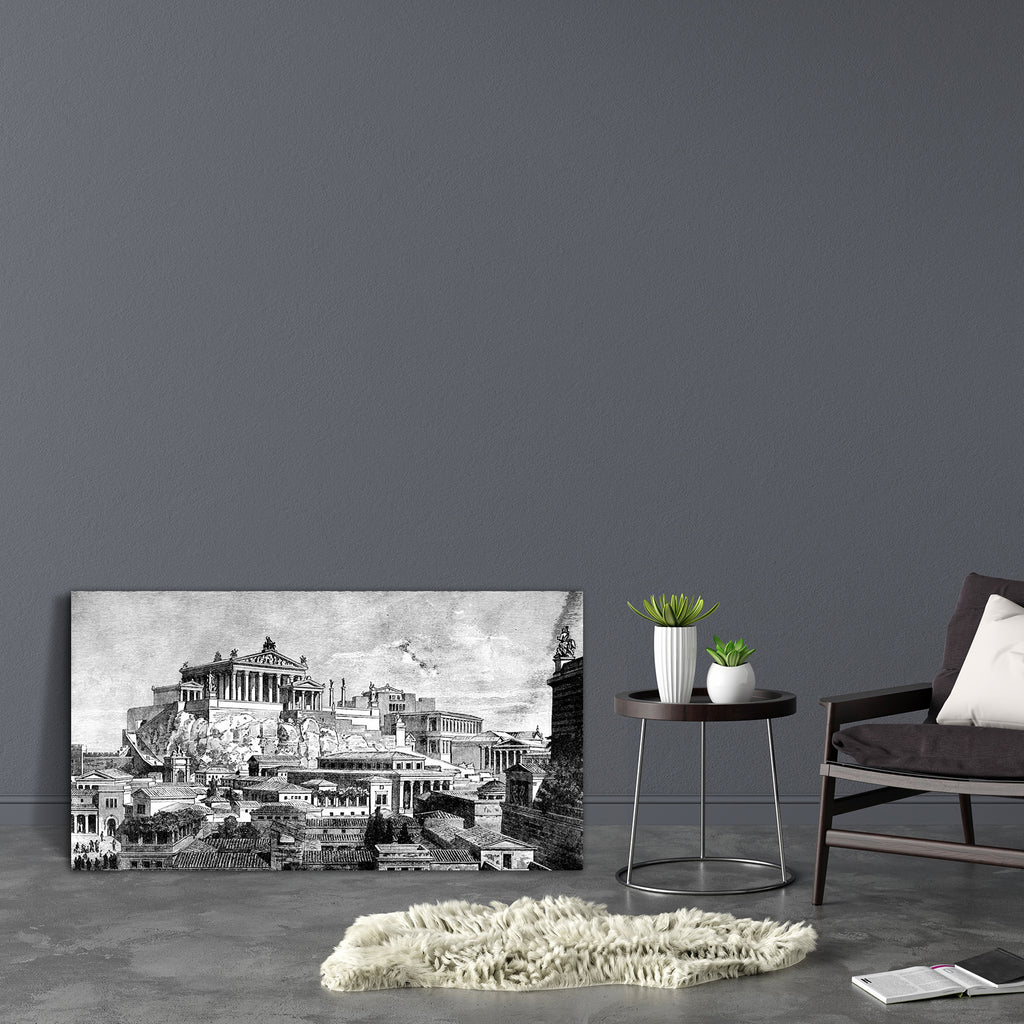 Reconstruction Of Ancient Rome City Canvas Painting Synthetic Frame-Paintings MDF Framing-AFF_FR-IC 5005015 IC 5005015, Ancient, Architecture, Cities, City Views, Drawing, Historical, Illustrations, Landscapes, Medieval, Places, Scenic, Victorian, Vintage, reconstruction, of, rome, city, canvas, painting, synthetic, frame, antique, classical, engraving, illustration, landscape, monument, roman, rooftops, artzfolio, wall decor for living room, wall frames for living room, frames for living room, wall art, ca