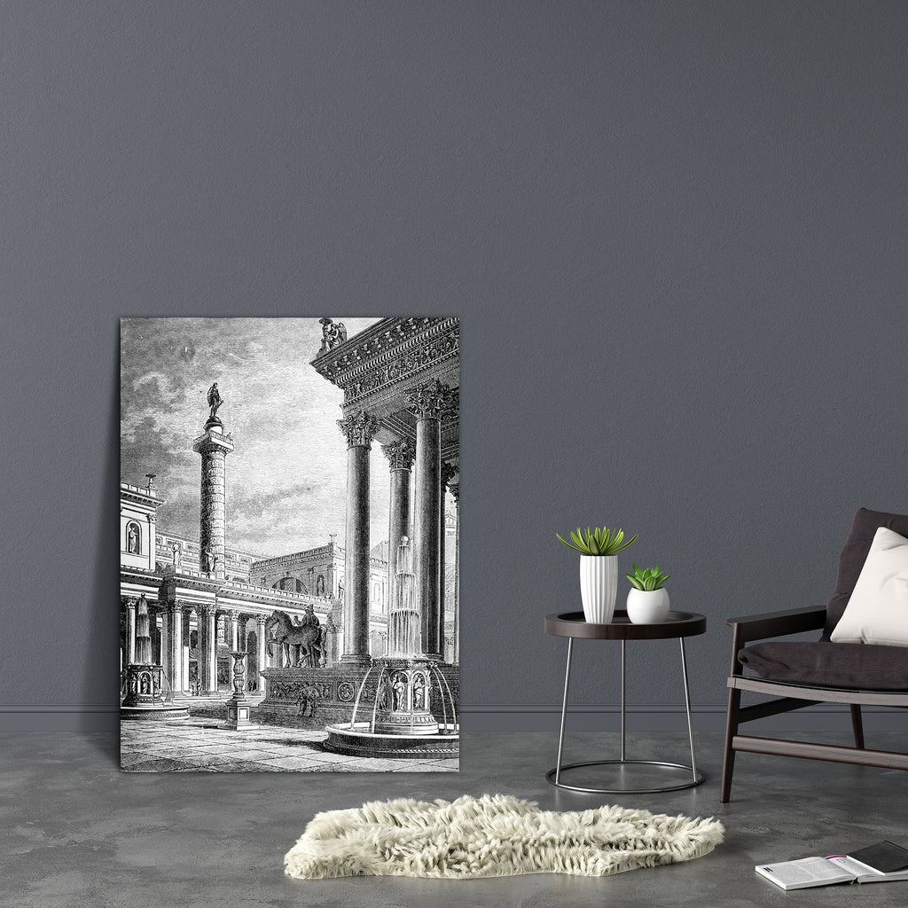 The Roman Forum Canvas Painting Synthetic Frame-Paintings MDF Framing-AFF_FR-IC 5005019 IC 5005019, Ancient, Architecture, Drawing, Historical, Illustrations, Landmarks, Landscapes, Medieval, Places, Scenic, Victorian, Vintage, the, roman, forum, canvas, painting, synthetic, frame, antique, classical, column, courtyard, engraving, illustration, landmark, landscape, monument, rome, artzfolio, wall decor for living room, wall frames for living room, frames for living room, wall art, canvas painting, wall fram