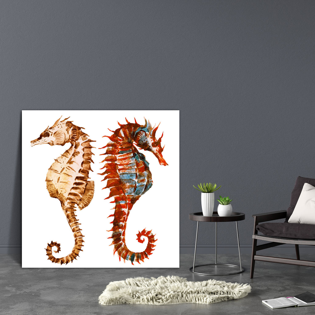 Seahorses D1 Canvas Painting Synthetic Frame-Paintings MDF Framing-AFF_FR-IC 5005037 IC 5005037, Ancient, Animals, Art and Paintings, Black and White, Drawing, Historical, Illustrations, Medieval, Nature, Retro, Scenic, Signs, Signs and Symbols, Tropical, Vintage, Watercolour, White, Wildlife, seahorses, d1, canvas, painting, synthetic, frame, seahorse, animal, aquarium, aquatic, art, artwork, beautiful, blue, color, colorful, cute, design, drawn, fish, green, hand, horse, illustration, isolated, life, like