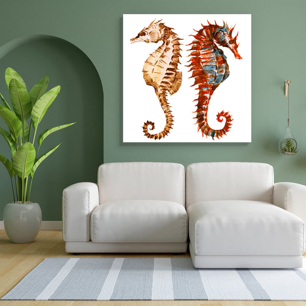 Seahorses D1 Canvas Painting Synthetic Frame-Paintings MDF Framing-AFF_FR-IC 5005037 IC 5005037, Ancient, Animals, Art and Paintings, Black and White, Drawing, Historical, Illustrations, Medieval, Nature, Retro, Scenic, Signs, Signs and Symbols, Tropical, Vintage, Watercolour, White, Wildlife, seahorses, d1, canvas, painting, for, bedroom, living, room, engineered, wood, frame, seahorse, animal, aquarium, aquatic, art, artwork, beautiful, blue, color, colorful, cute, design, drawn, fish, green, hand, horse,